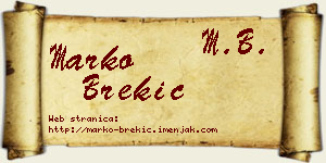 Marko Brekić vizit kartica
